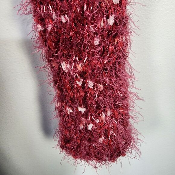 Maurices Sweater Womens Size XL Red Off The Shoulder Relaxed Textured Eyelash - Picture 7 of 14